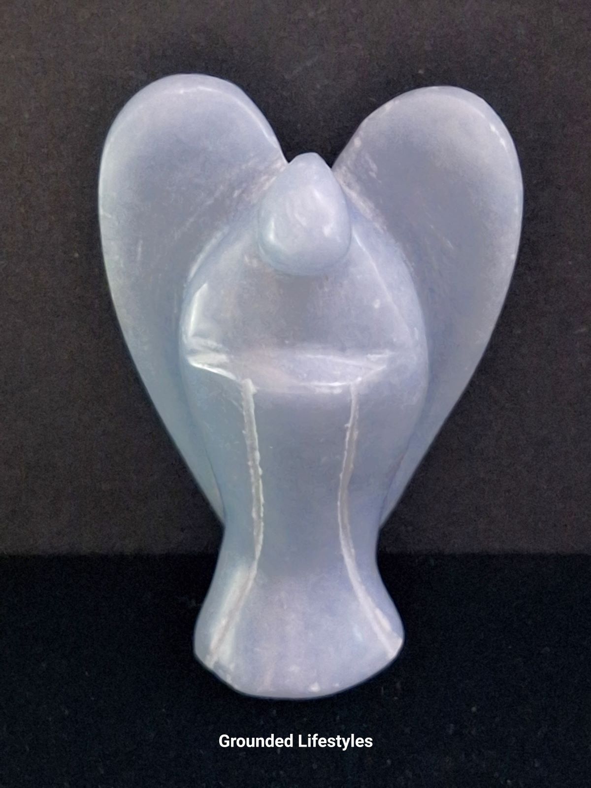 polished angelite angel 2 inch collectible stone figurine
