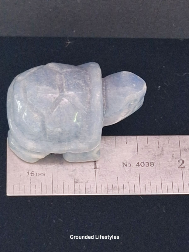 polished angelite turtle 1.5 inch hand carved figurine