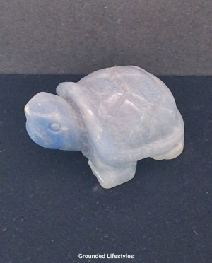 polished angelite turtle 1.5 inch hand carved figurine