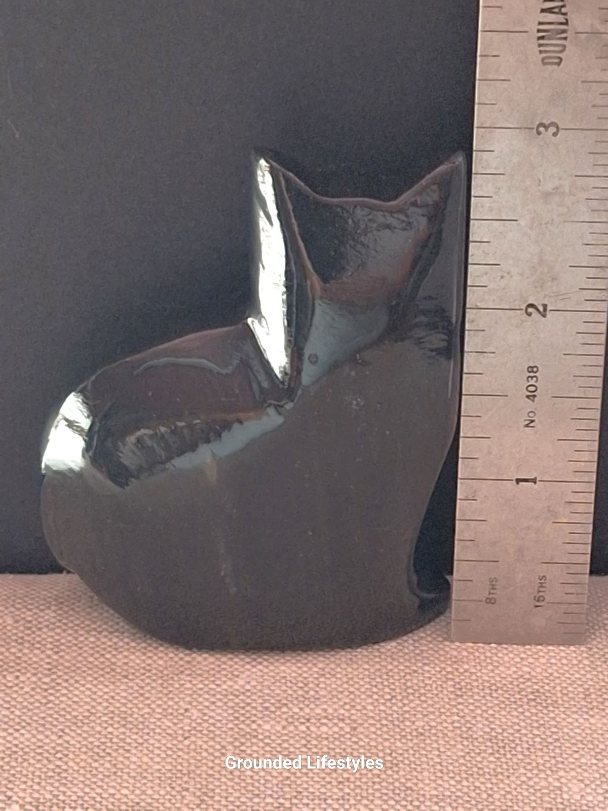 carved black onyx cat 3 inch natural stone figurine