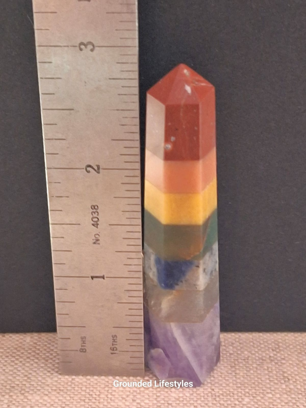 polished seven-layer chakra point 3 inch for décor or energy work