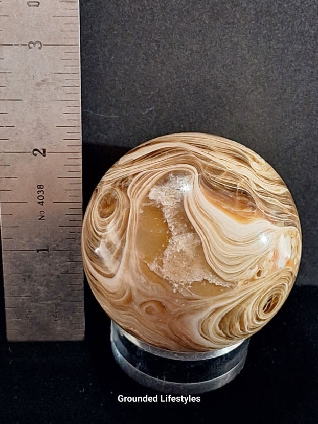 A grade brown calcite sphere 2 inch collector specimen