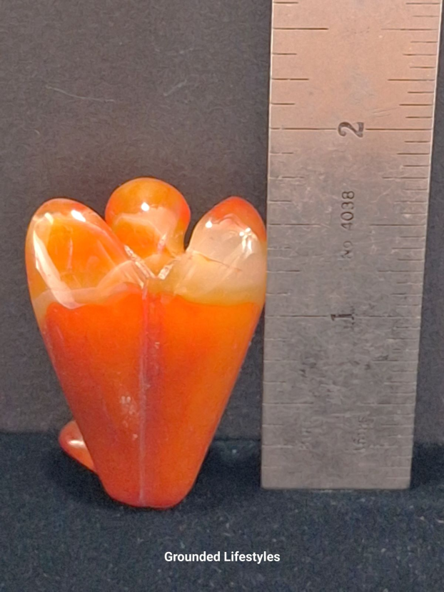 polished carnelian angel 1.5 inch collectible mineral figurine