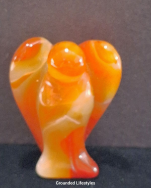 polished carnelian angel 1.5 inch collectible mineral figurine