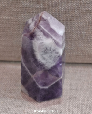 polished chevron amethyst crystal point 2.75 inch