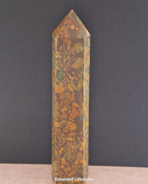 polished fruit jasper point 6.25 inch from Madagascar