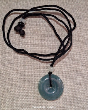 1 inch jade donut from Guatemala hand carved in green jadeite stone