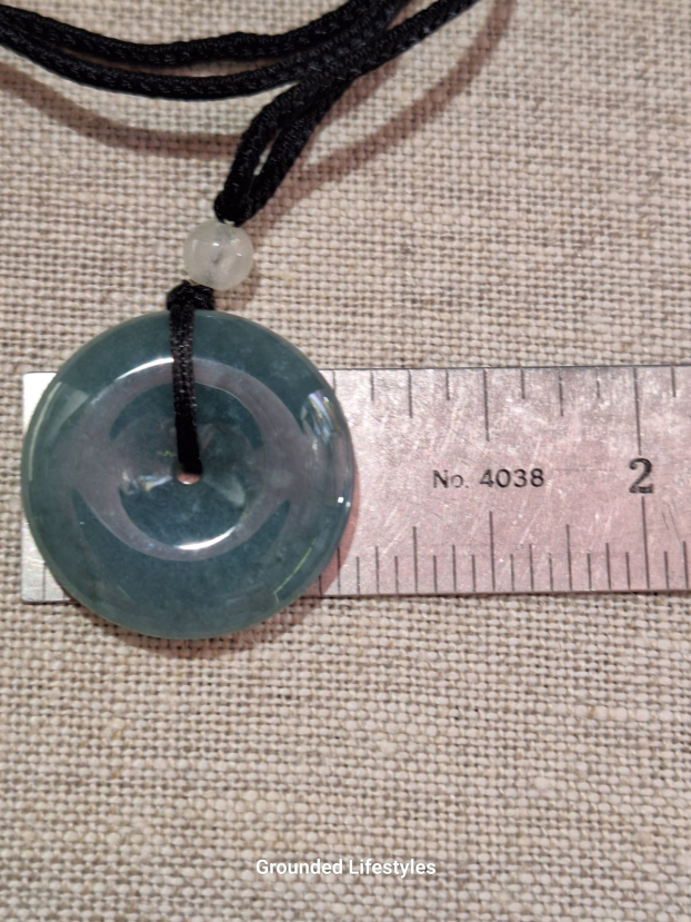 1 inch jade donut from Guatemala hand carved in green jadeite stone