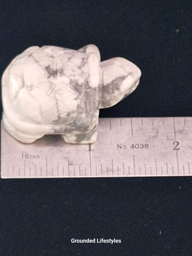 polished howlite turtle figurine 1.5 inch
