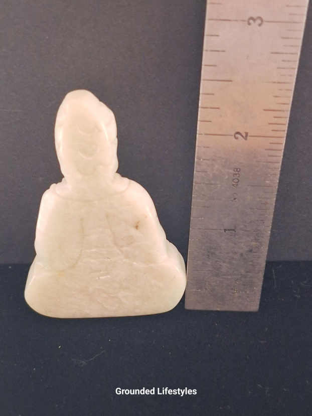 2.50 inch white jade Buddha carved in China