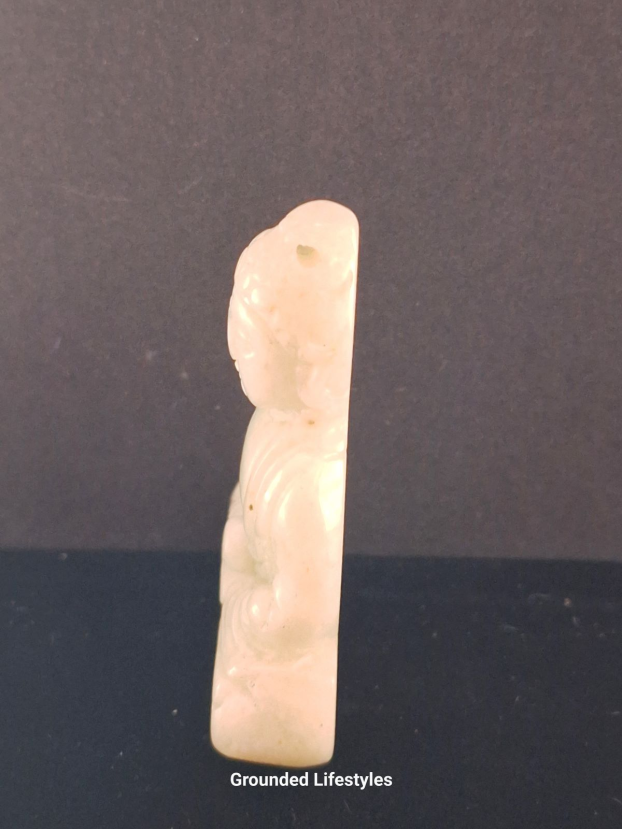 2.50 inch white jade Buddha carved in China