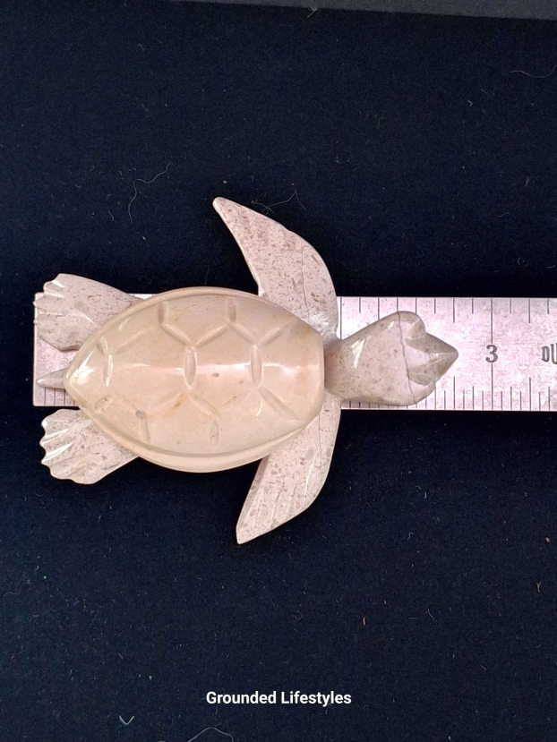 2.25 inch jasper sea turtle carving in natural patterned stone
