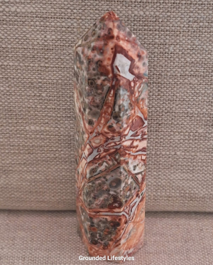 polished leopard skin jasper point 3.50 inch from Mexico