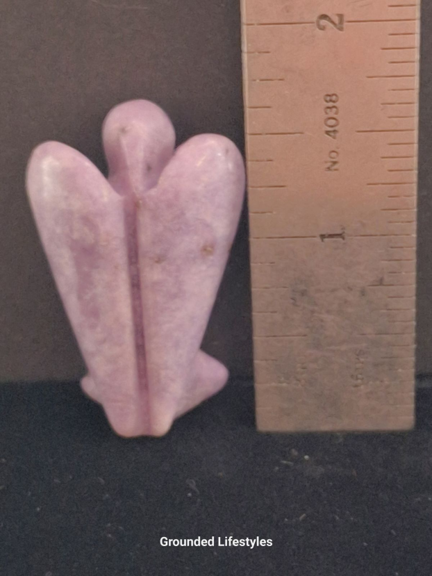 natural lepidolite angel 1.5 inch collectible lilac purple gemstone figurine