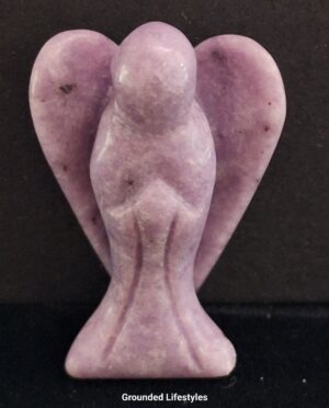 natural lepidolite angel 1.5 inch collectible lilac purple gemstone figurine