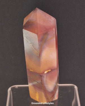 polished mookaite jasper point 3 inch showing earthy color bands