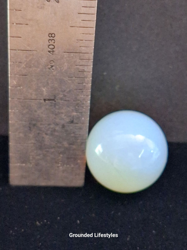 20mm opalite sphere hand polished glass stone with milky blue glow