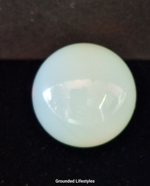 20mm opalite sphere hand polished glass stone with milky blue glow