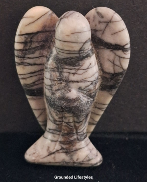 natural Picasso jasper angel 1.5 inch symbolizing creativity and calm focus