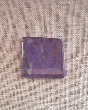 1 inch purple jade slice from Turkey showing rare lavender hue