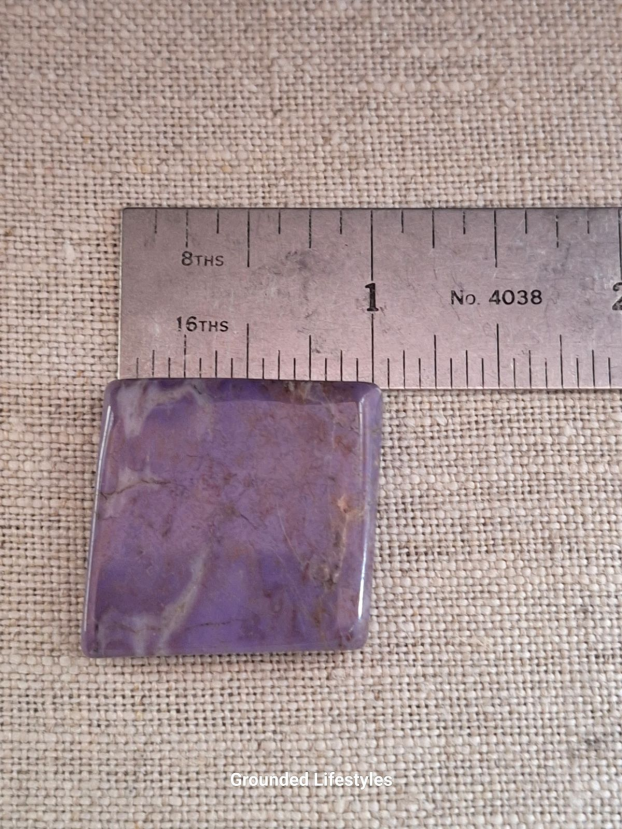 1 inch purple jade slice from Turkey showing rare lavender hue