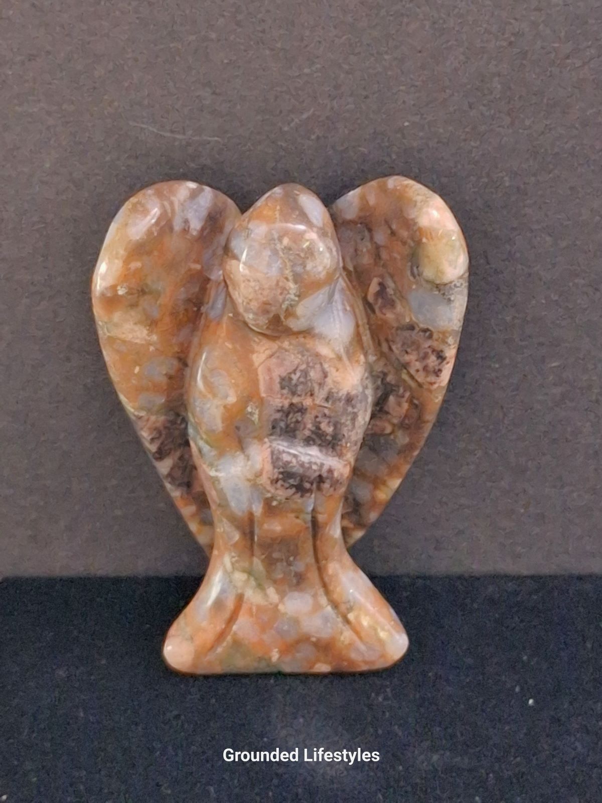 polished que sera angel 2 inch symbolizing adaptability and balance