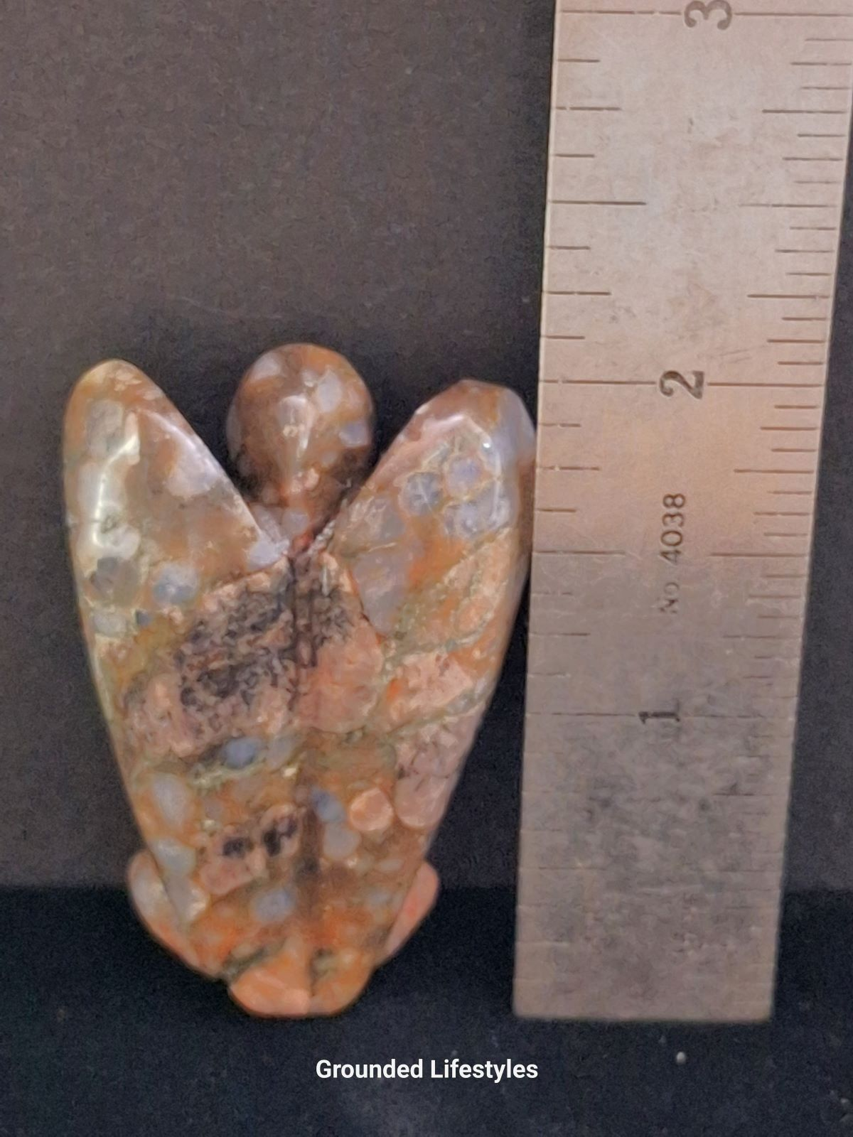 polished que sera angel 2 inch symbolizing adaptability and balance