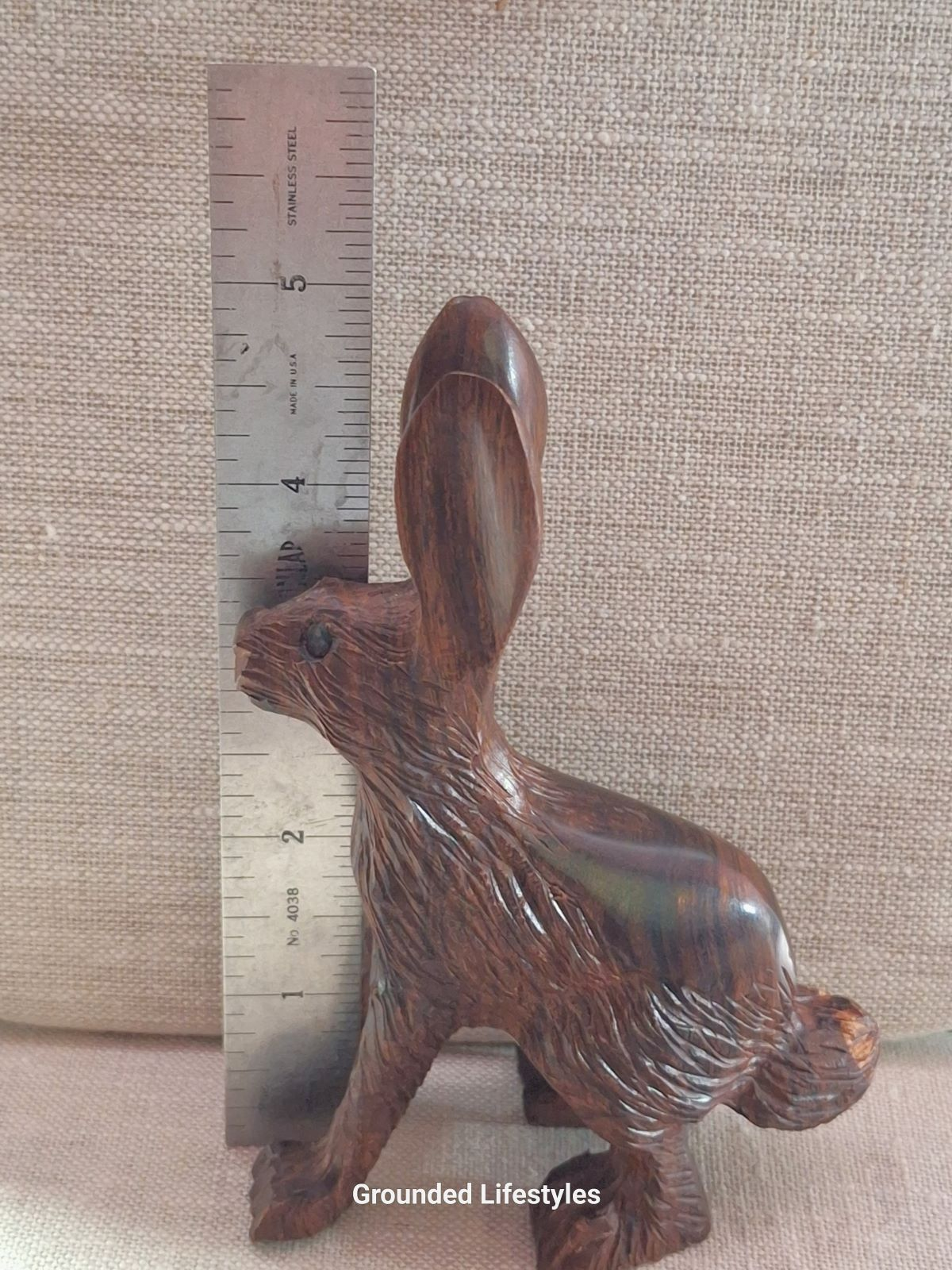 hand carved ironwood jack rabbit figurine 5 inch