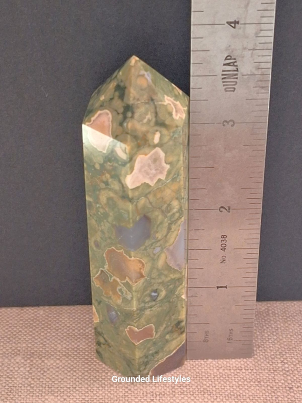 polished rainforest jasper point 3.75 inch Australia