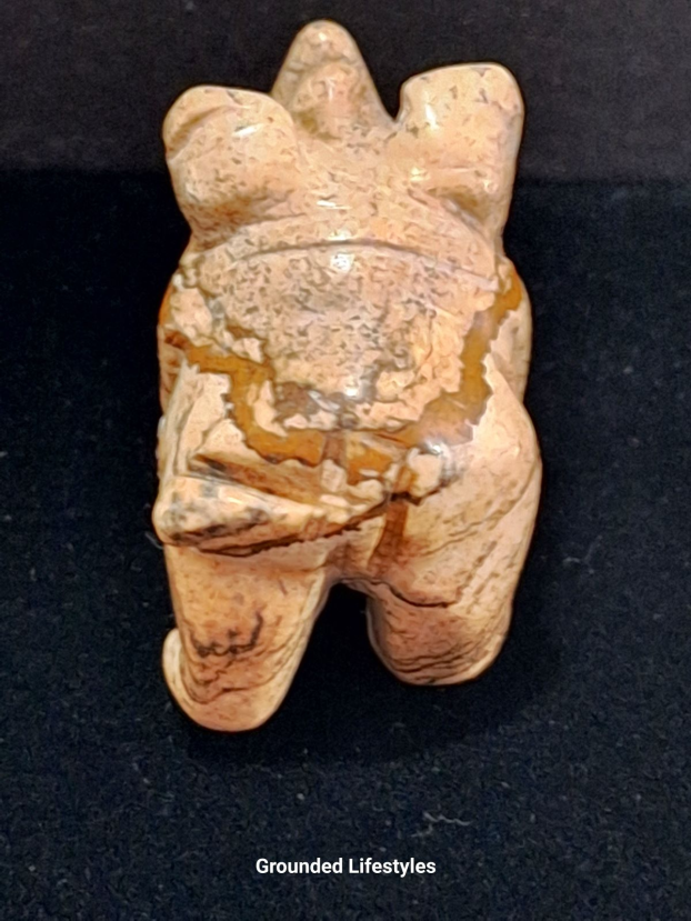 polished picture jasper rhino 1.25 inch collectible mineral figurine