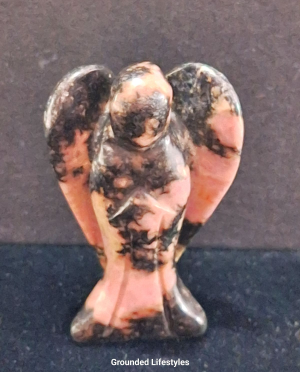 polished rhodonite angel 1.75 inch collectible mineral figurine