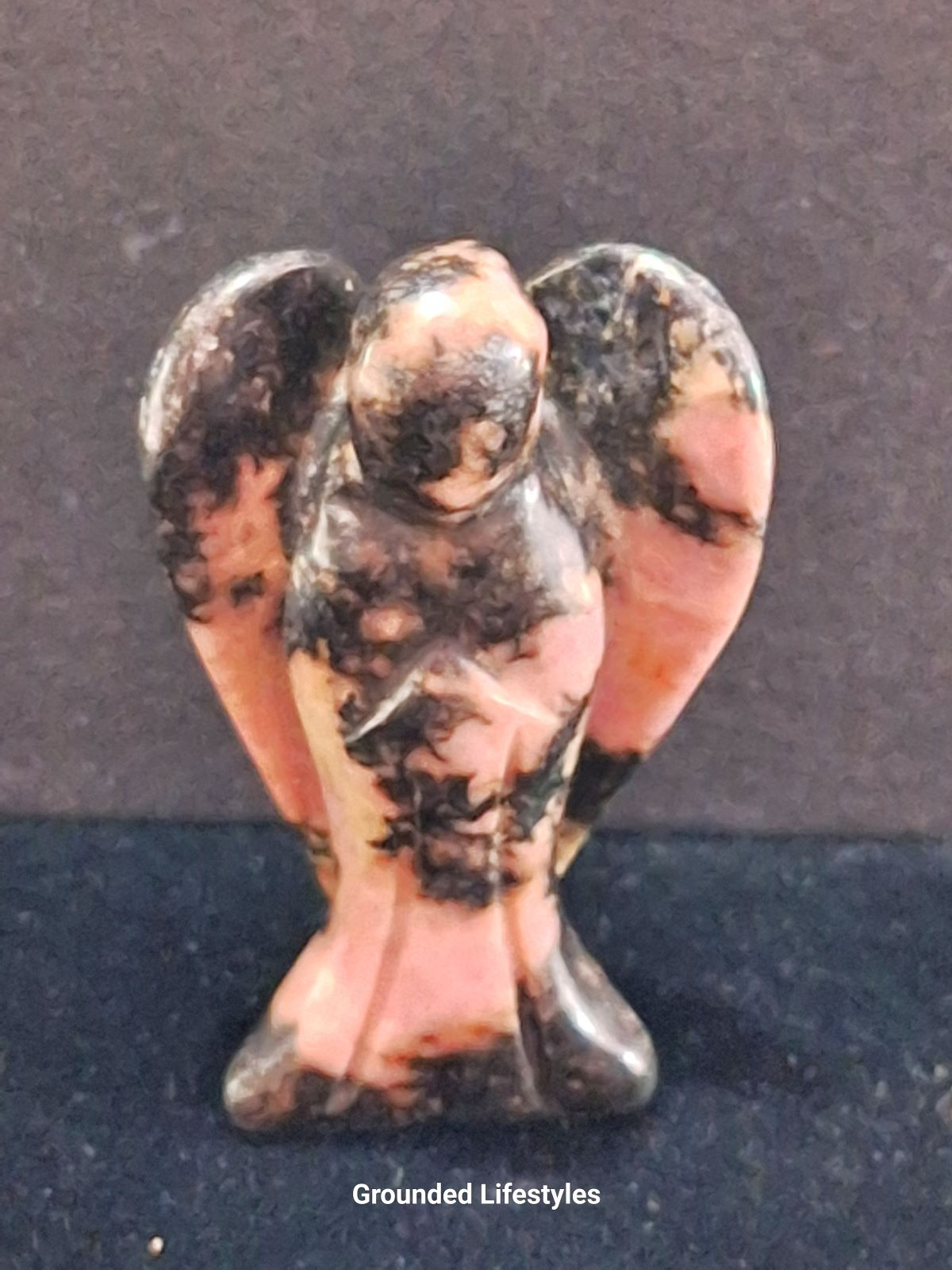 polished rhodonite angel 1.75 inch collectible mineral figurine