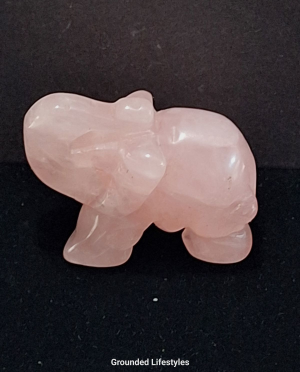 polished rose quartz elephant 1.25 inch collectible mineral figurine