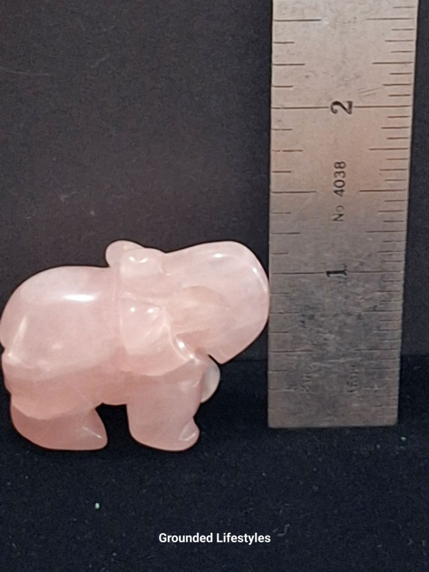 polished rose quartz elephant 1.25 inch collectible mineral figurine