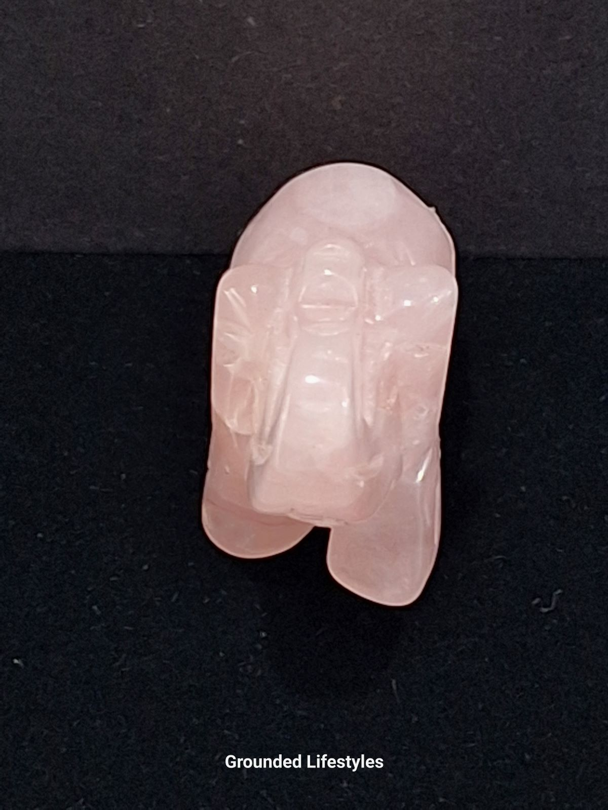 polished rose quartz elephant 1.25 inch collectible mineral figurine