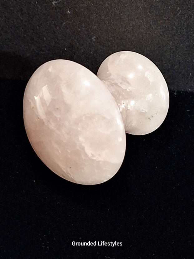 1.5 inch rose quartz gua sha button from Brazil hand-polished for smooth finish
