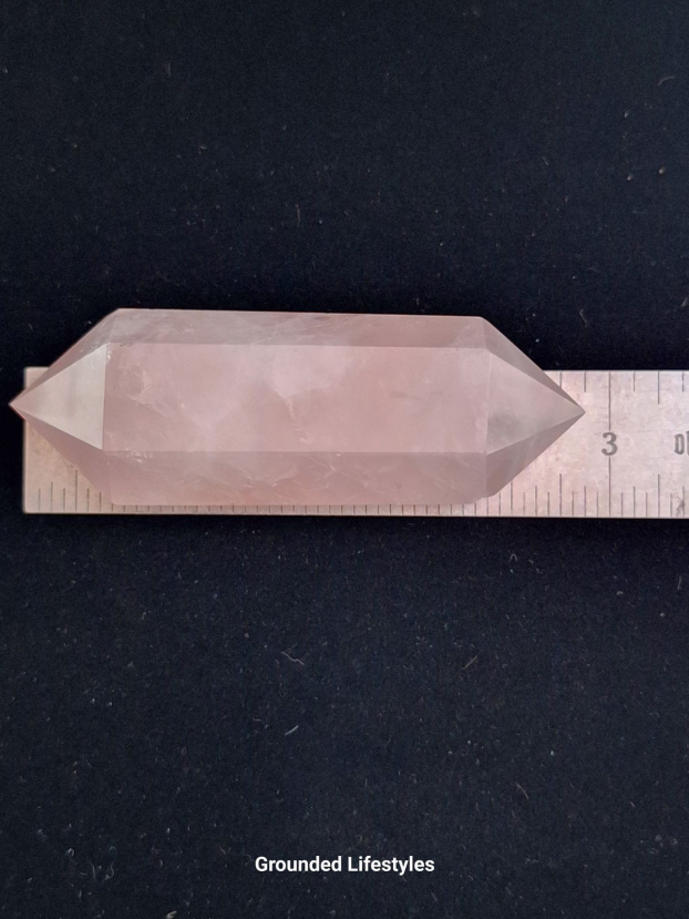 polished rose quartz double terminated crystal 3 inch