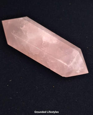 polished rose quartz double terminated crystal 3 inch