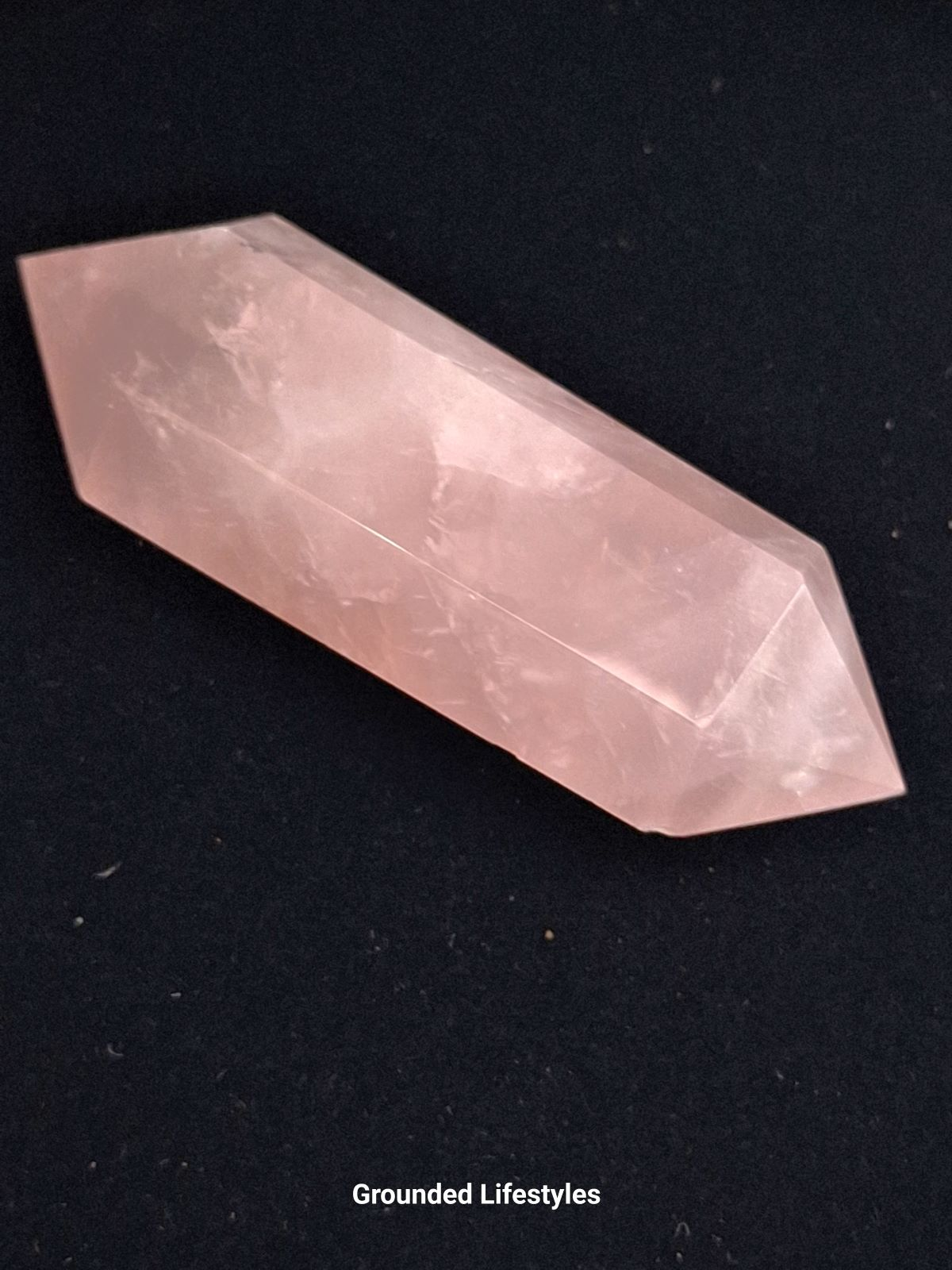 polished rose quartz double terminated crystal 3 inch