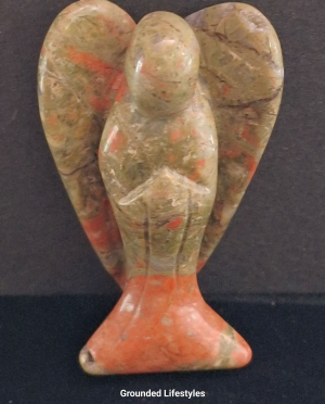 natural unakite angel 2 inch symbolizing balance and renewal