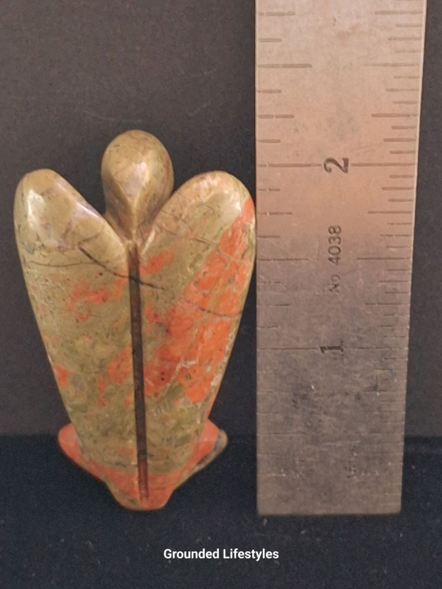 natural unakite angel 2 inch symbolizing balance and renewal
