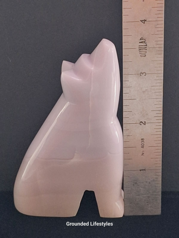 natural yttrium fluorite coyote 3.75 inch collectible lilac gemstone figurine