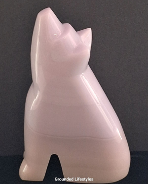 natural yttrium fluorite coyote 3.75 inch collectible lilac gemstone figurine