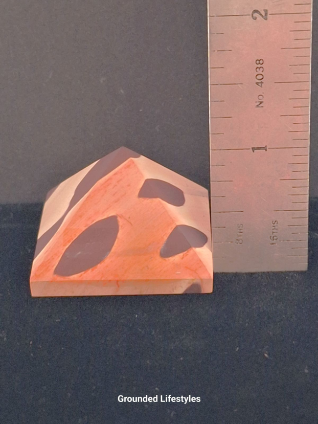 carved zebra rock pyramid 1.25 inch Australian banded siltstone
