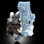 blue tourmaline on albite