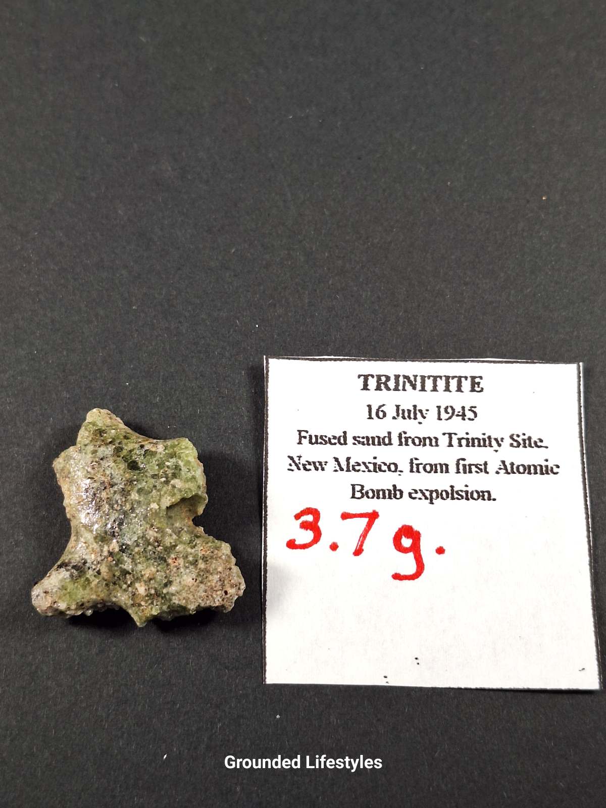 Trinitite 3.7 gram specimen New Mexico